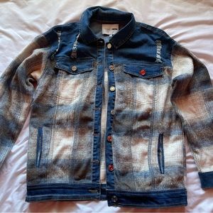 Fashion Nova Check Straight Plaid Shacket - Blue/combo (size S)